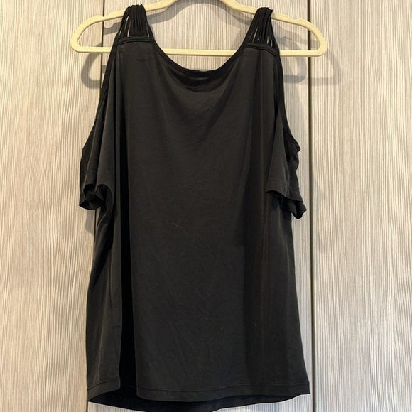 Naked Zebra Boutique Brand | Modal Cold Shoulder Top | Dark Grey | Women’s Small - Picture 2 of 9